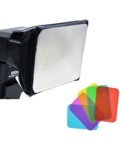 Opteka SB-110 Universal Gel Softbox Diffuser for External Camera Flash Units -Blue/Green/Red/Yellow/Amber/Pink Gels