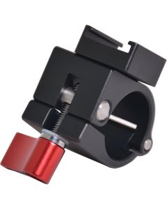 Bestshoot Light Mount Stand Bracket, 25mm Rod Clamp Holder with Cold Shoe Mount for DJI Ronin-M, Freefly MoVI - Red Knob, LED Video Lights, Field Monitor, External Microphone, Flash Speetlite.